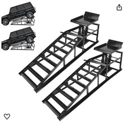 Hydraulic Car Ramps 5 Ton Lift Each - Black 