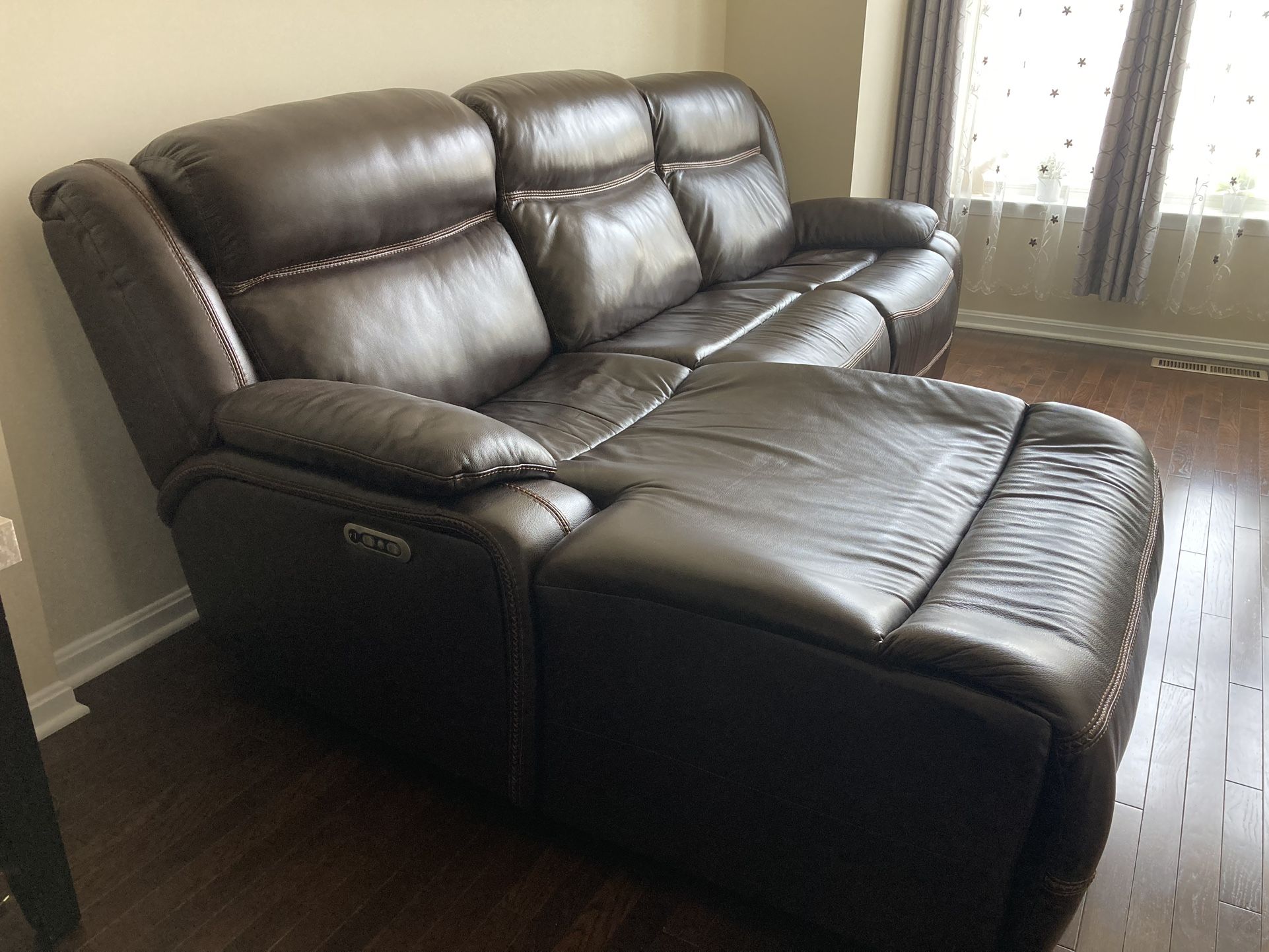 3 Pieces power reclining leather sofa set