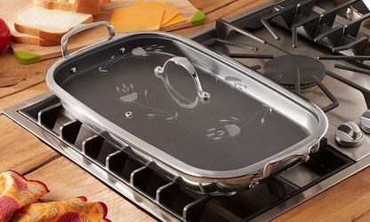 PRINCESS HOUSE® SIGNATURE Nonstick Double Burner Griddle – Large Stovetop Griddle, Flat Top Grill, Pancake & Breakfast Griddle, Reversible Cooktop