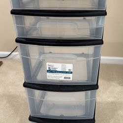 Homz clear plastic 5 drawer tower