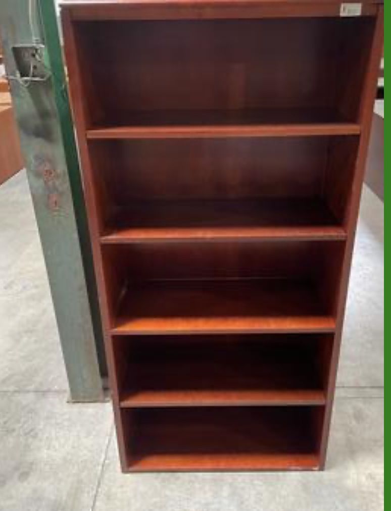 Cherry 5 1/2 Ft. Office Bookcase! Sturdy And Works Fine! Only $50