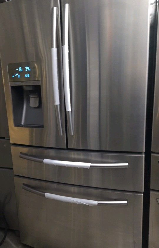New Samsung 4-Door French Door Refrigerator Fridge With sparkling Water Stainless Steel Water/ Ice Dispenser