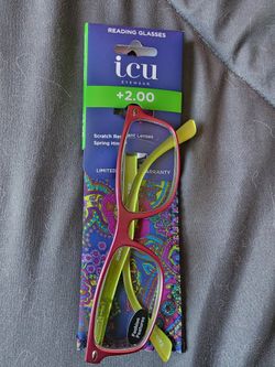 Reading Glasses +2.00 with Soft Case- NEW