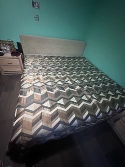 King size bed frame with mattress