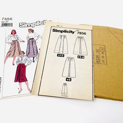 Simplicity 7856 A-Line Skirts w Front Pleats & Side Seam Pockets Sz 12 UNCUT 80s