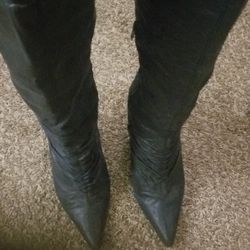 Thigh High Black Boots Size 8.5 You Can Also Wear Them As Knee High!!!