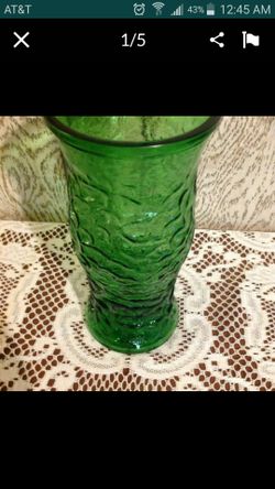 Vintage Green Glass Vase