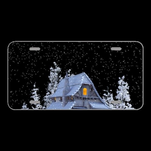 License Plare Novelty Car Front Christmas Winter Snow Snowflakes