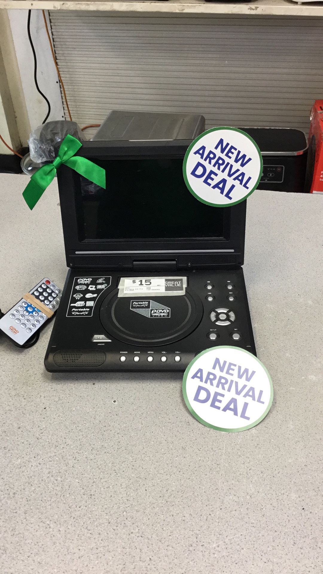 $15. Portable DVD Player.