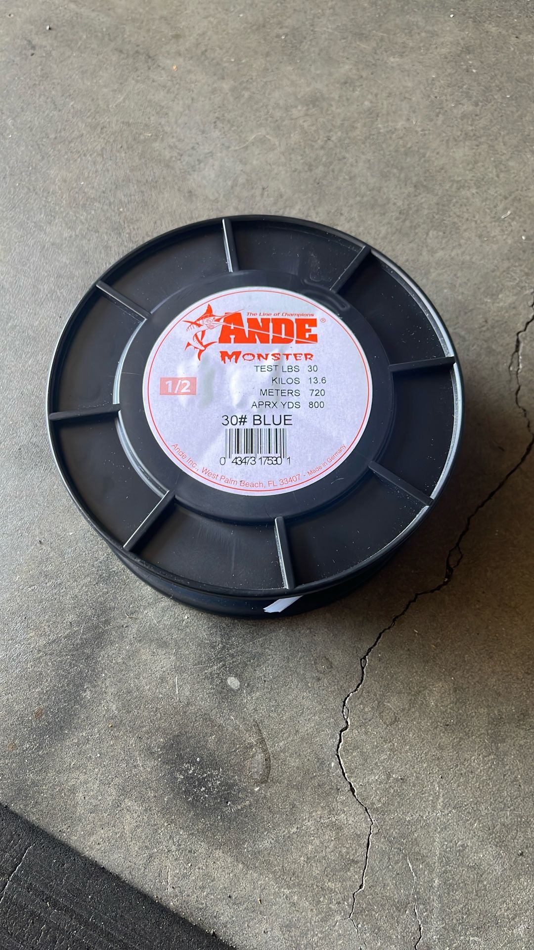 Ande Monster Monofilament Line - 1/2 lb. Spool - 30 lb. Test - Blue