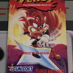 Zero The Kamikaze Squirrel for SNES (MANUAL ONLY)