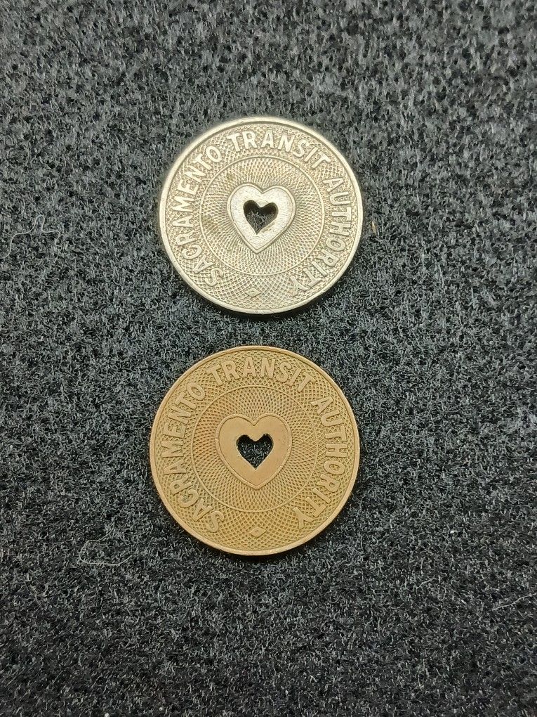 Sacramento Transit Authority School tokens 1950s
