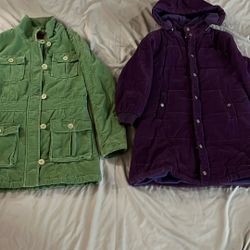 Snow Winter Jacket Size Green- Small And Purple Size-11/12 Each 18 Dollars 