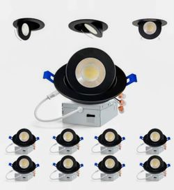 Black LED Recessed Gimbal Downlights – 8pk