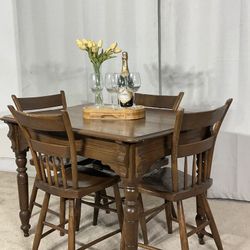 Super Cute Compact Dinette Table & 4 Chairs SOLUD WOOD