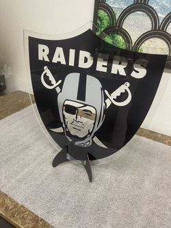 Acrylic Raiders Logo With Stand