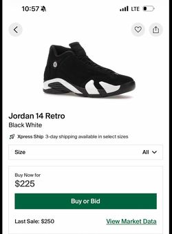 JORDAN 14 BLACK WHITE