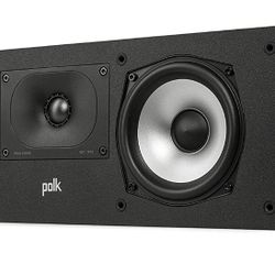Polk Monitor XT30 Compact Center Channel Speaker - Hi-Res Audio Certified, Dolby Atmos & DTS:X Compatible, 1" Terylene Tweeter & Dual 5.25"