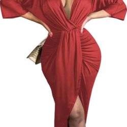 Burgundy Maxi Dress 2X 