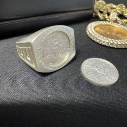 Custom Silver Ring 1/20 Libertad Ring .925 Sterling 