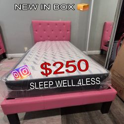 NEW  TWIN BED FRAME AND MATTRESS 