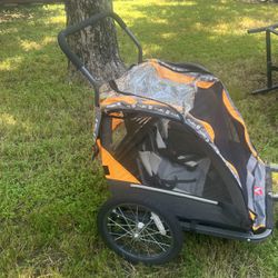 Child, Trailer, And Stroller