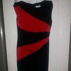 Calvin Klein Colorblock Black / Red Dress 