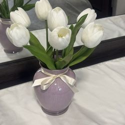 Glass Vase With Quality Flowers 