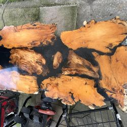 Burl Wood Coffee Table and End Tables