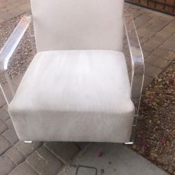 2 Gorgeous Accent Chairs With Acrylic Frames