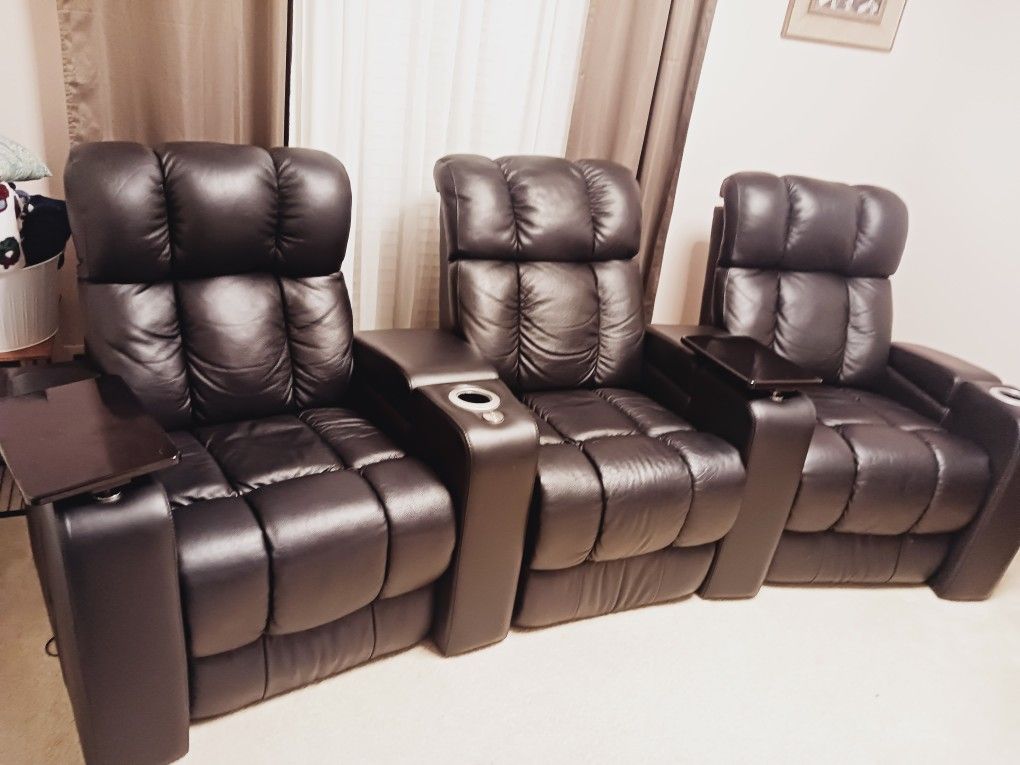Leather Reclining Theater Seats