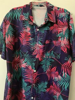 Men’s New Short Sleeve Button Up Shirt W/ Tropical Design In Various Colors Size 3XL