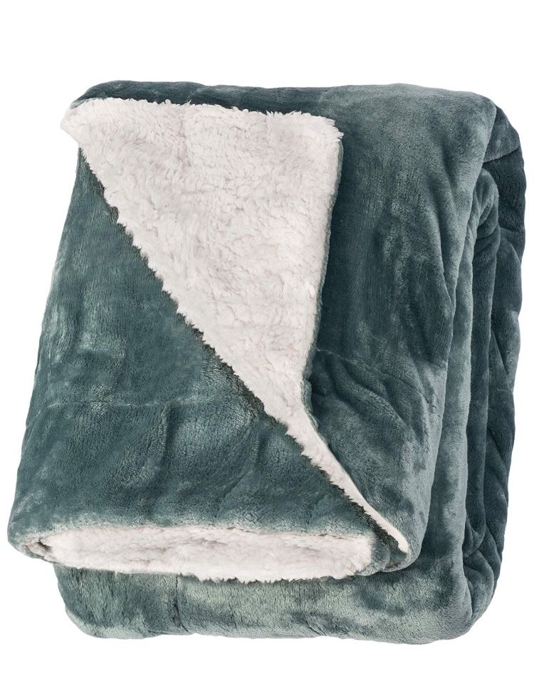 Life Comfort Microfiber Plush Polyester 60”x70” Large All Season Blanket for Bed or Couch Ultimate Sherpa Throw, Sage Green, CR-2179