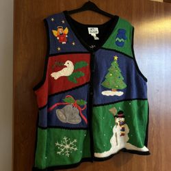 Vintage Quacker Factory Christmas Sweater Vest 3XL