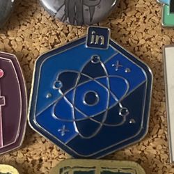 LinkedIn Blue Enamel Isotope Pin 1 Inch
