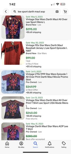 トップス VINTAGE STAR WARS A.O.P - DARTH MAUL - Vintage Star Wars 1999 Episode 1, Darth Maul AOP Sith T
