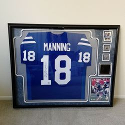 Peyton Manning Signed Framed NFL Colts Jersey