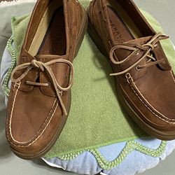 SPERRY TOP SIDER Men’s Authentic Original Leather Boat Shoes Brown Color Size 10.5M