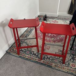 2 Red Chair Or Table