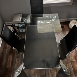Dining Table 36”WideX57 Long Glass Top