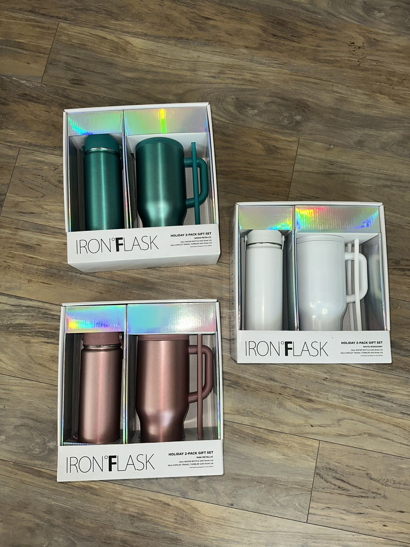 3 Sets Of Iron Flasks