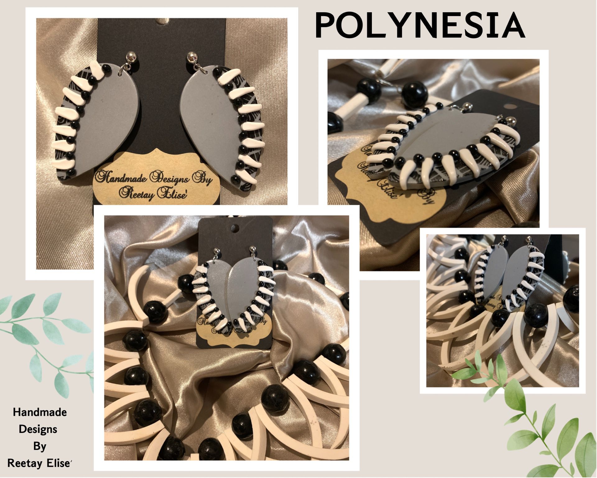 Handmade Polynesian Clay Earrings 