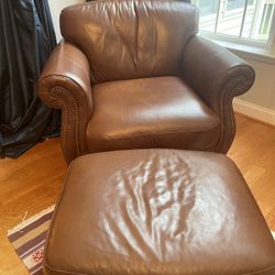Full Set Of Light Brown Leather Couches 