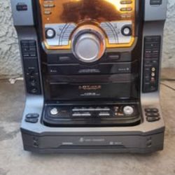 NO SPEAKERS sony lbt zx9 5 disc dual cassette recording stereo works with manual and remote