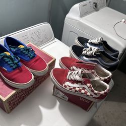 3pairs Of Vans Size 6.5 In Women