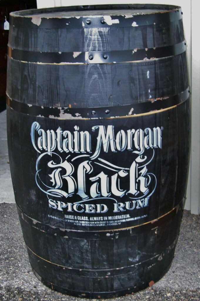 Captain Morgan Black Spiced Rum Decor Barrel