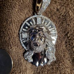 Sterling Silver  Jesus Pendant 