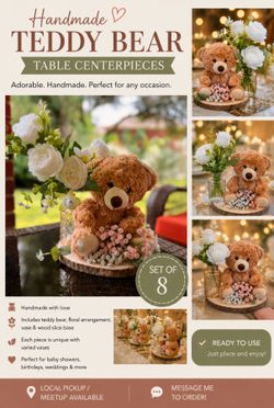 Handmade Teddy Bear Centerpieces