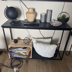 Thin Side Table Black
