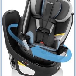 Evenflo Revolve360 Slim 2-in-1 Rotational Car Seat with Quick Clean Cover (Stow Blue)